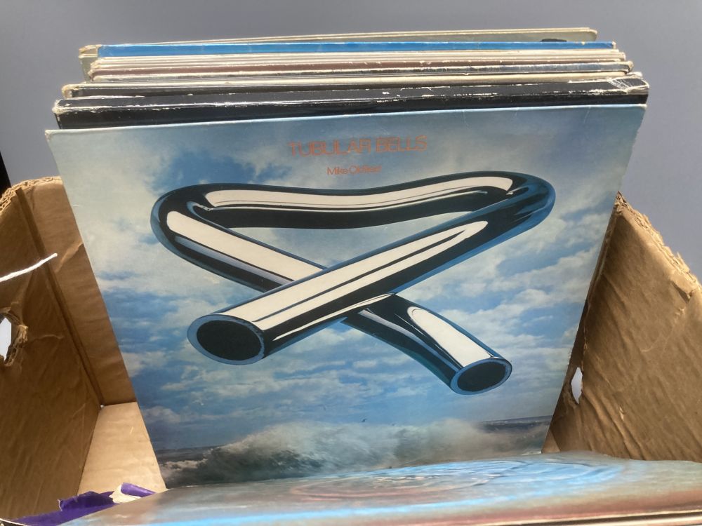 Rock and Pop, a collection of LP and 45rpm vinyl records, including Led Zeppelin, Zoso, 1971,